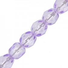 Czech Fire polished faceted glass beads 4mm Crystal bright purple